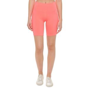 Calvin Klein Women S High Waist Side Pocket Bike‎ Shorts Orange Size Large